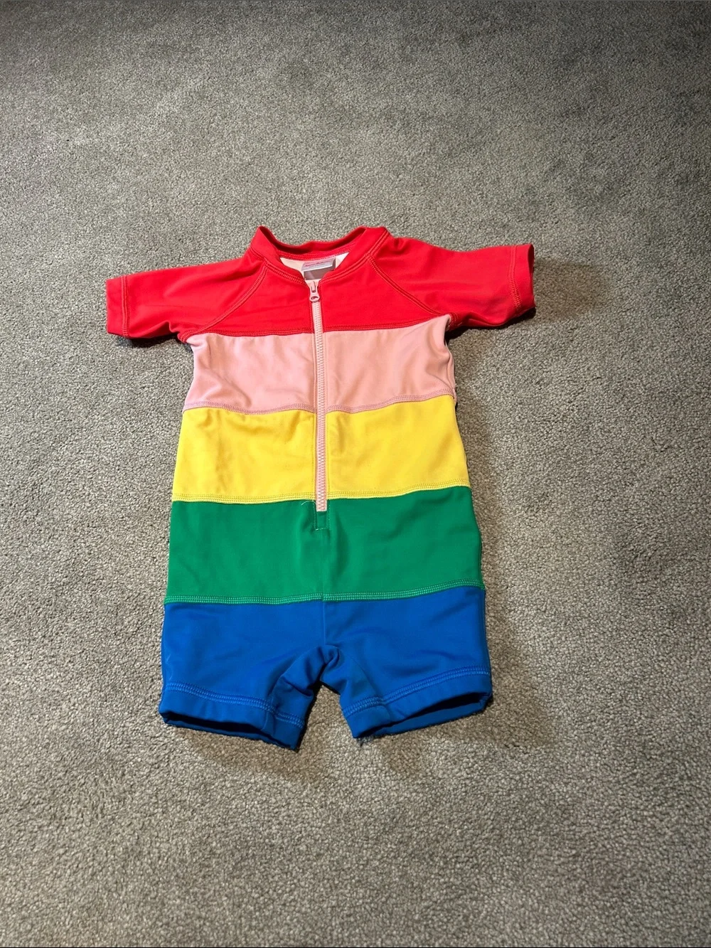Kids Rainbow Striped One-Piece Swimsuit - Multicolor
